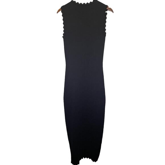 Zara Womens Bodycon Maxi Dress Black Sexy Romantic Cocktail Whimsigoth Size L - Picture 7 of 8